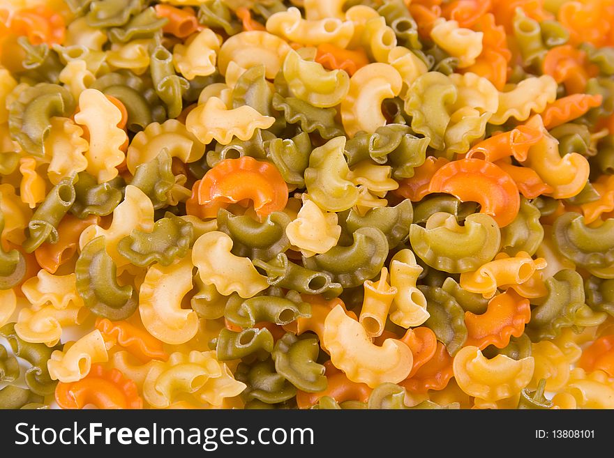 Multi-colored pasta, food texture