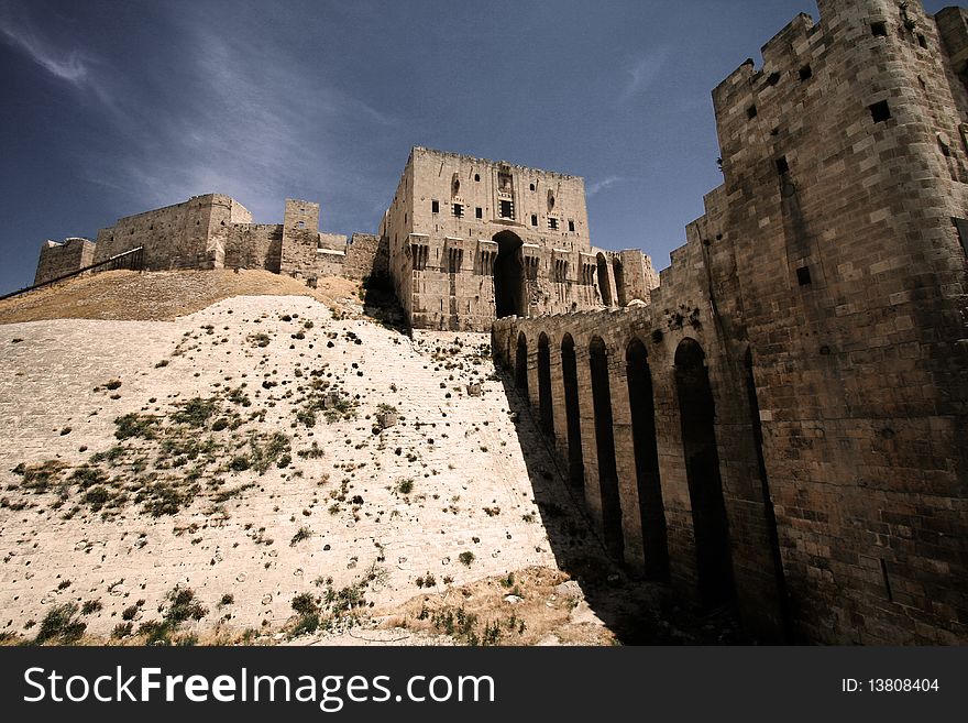 Citadel in Aleppo in central hill