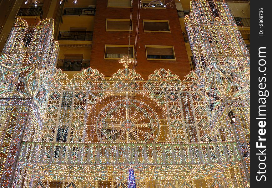 Street Of Valencia In Fallas