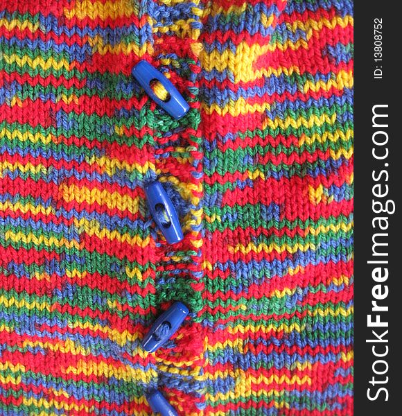 Colorful child cardigan of wool. Colorful child cardigan of wool