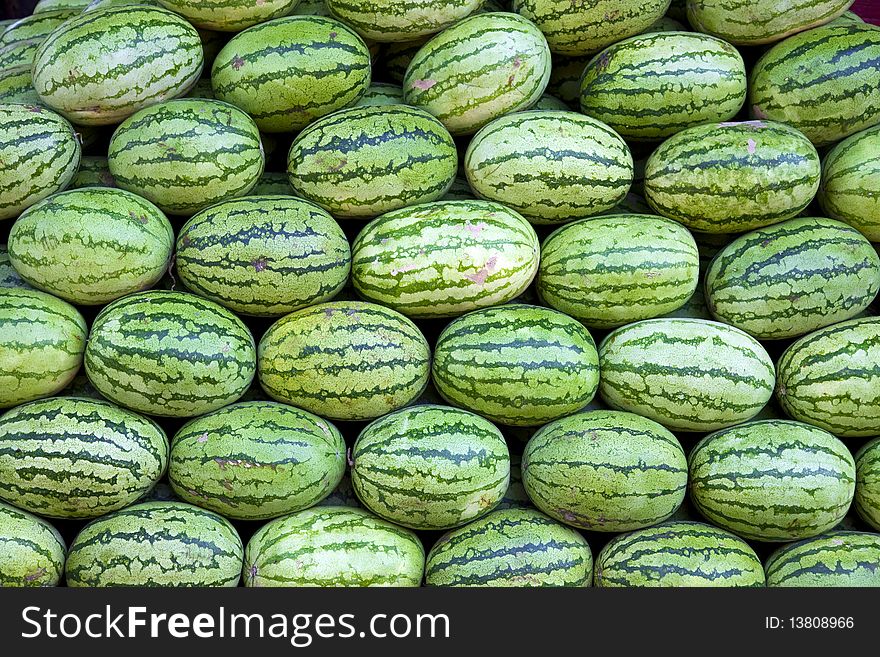 Fresh watermelons at the market. Fresh watermelons at the market