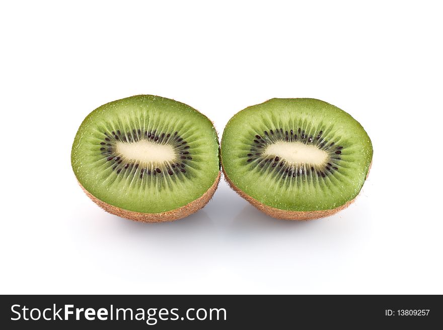 Kiwi fruit on white background