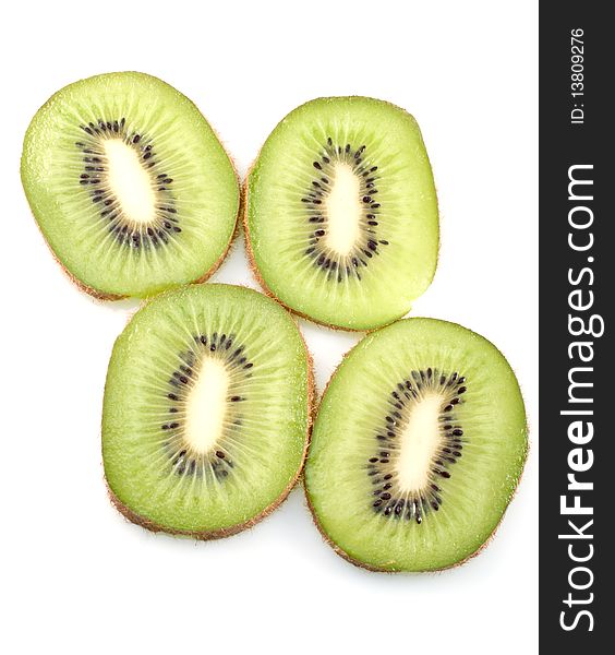 Kiwi fruit on white background
