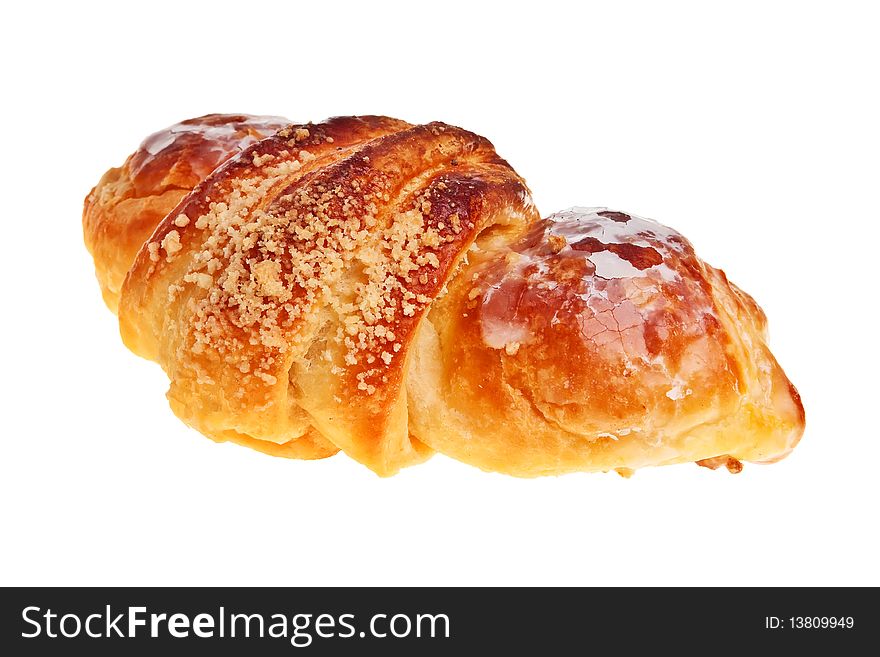 Delicious, tasty bun isolated over white background. Delicious, tasty bun isolated over white background.