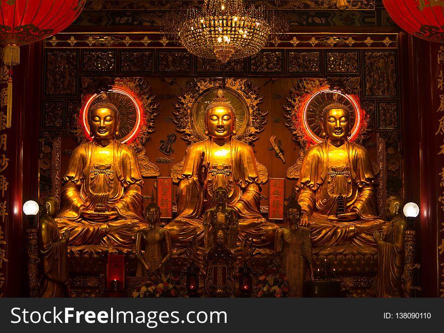 Chinese Buddha of a Chinese temple in Thailand