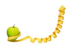Green Apple And Measuring Tape Stock Images