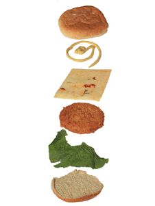 Vegetarian Chicken Sandwich, The Exploded View Stock Photos