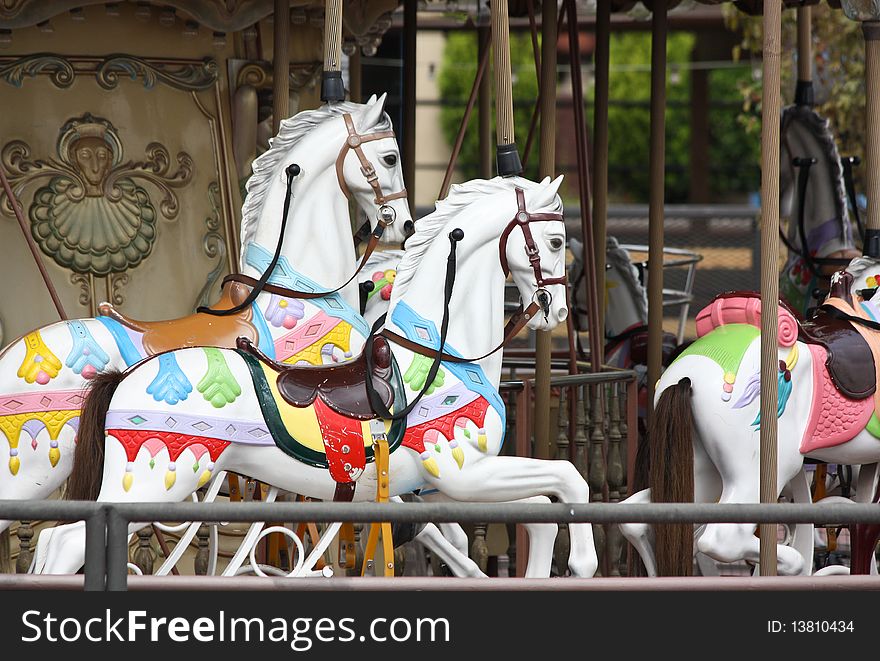 Horses on merry-go-round
