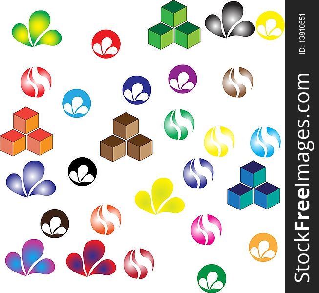 Vector illustration of logos in colors. Vector illustration of logos in colors