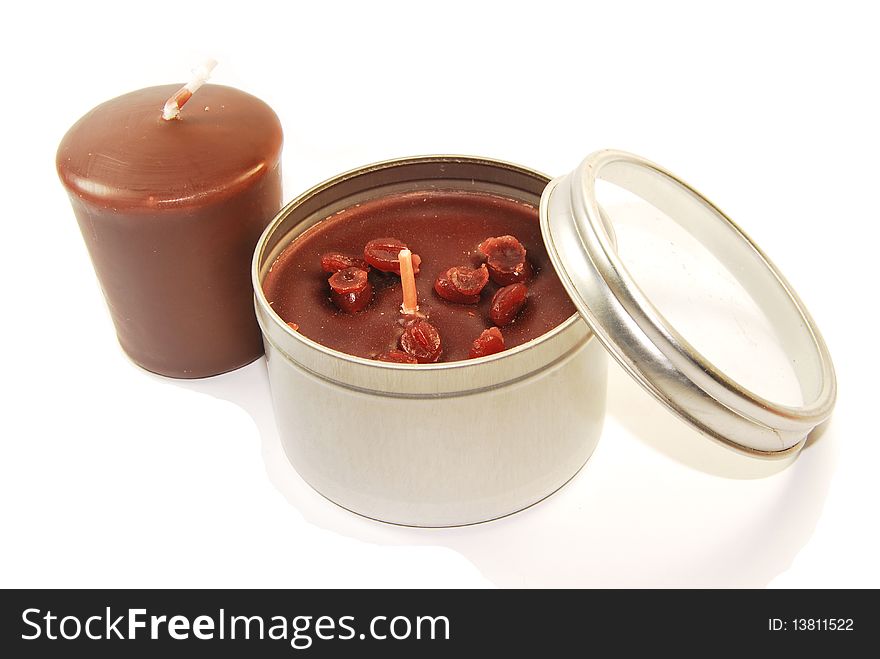 Two romantic chocolate candles for love ones. Two romantic chocolate candles for love ones