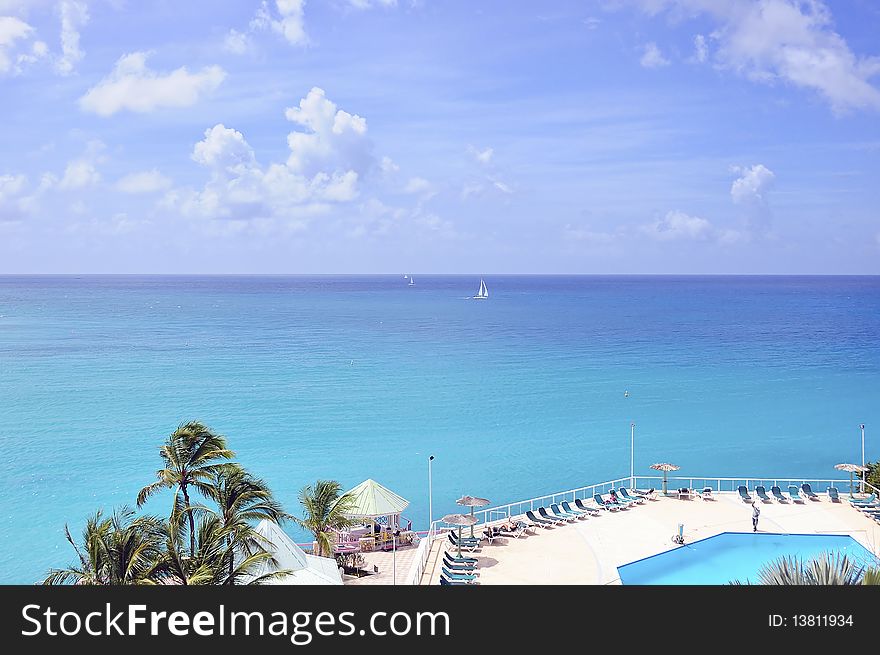 Beautiful sea in Saint Martin