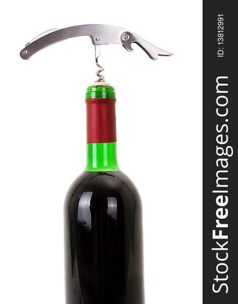 Wine Bottle Isolated On A White Background