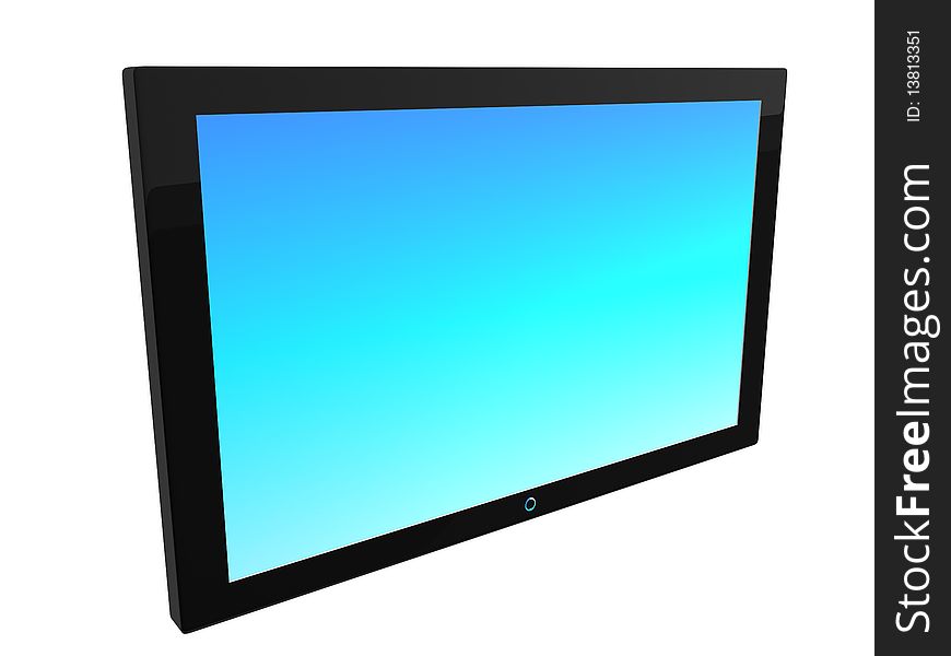 Blue screen - lcd plasma monitor - high resolution rendering. Blue screen - lcd plasma monitor - high resolution rendering