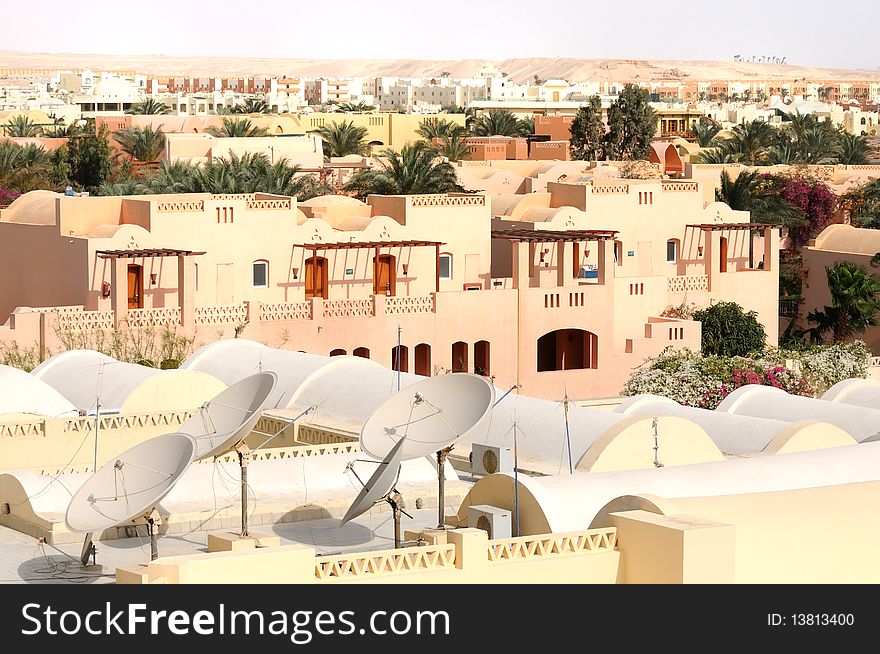 Exterior of roofs in arabian architecture style