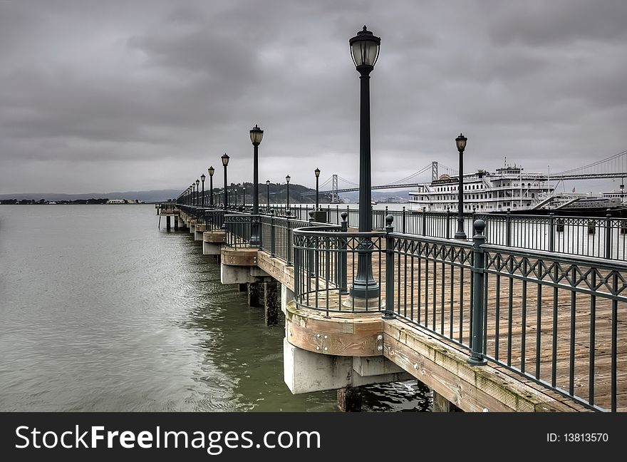 Fishing pier, Embarcadero, downtown San Francisco. Fishing pier, Embarcadero, downtown San Francisco