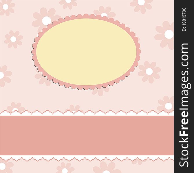 Blank template for greetings card in pink colors (EPS10)