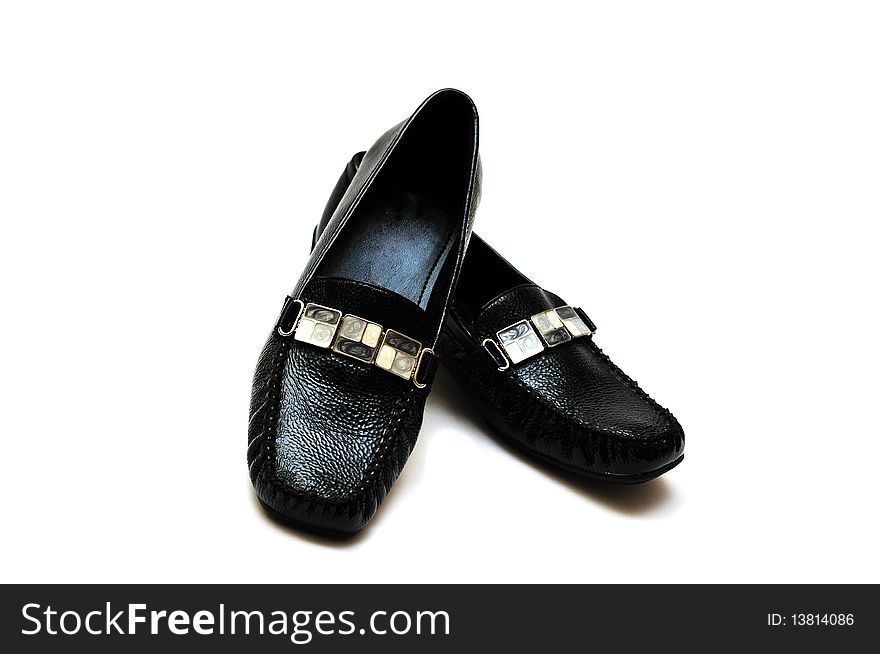 Black Leather Women Shoes