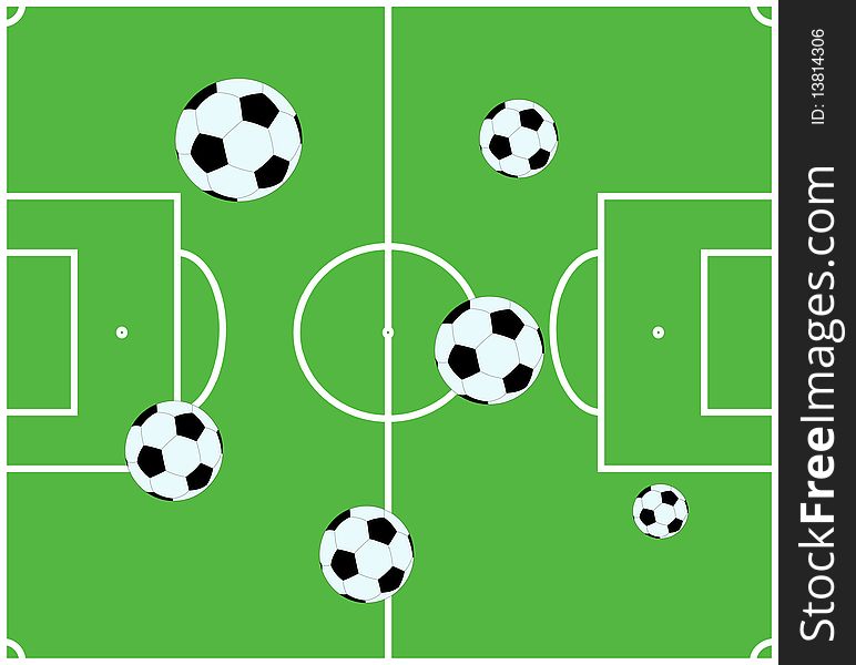 Soccer pitch.
football pitch illustration.