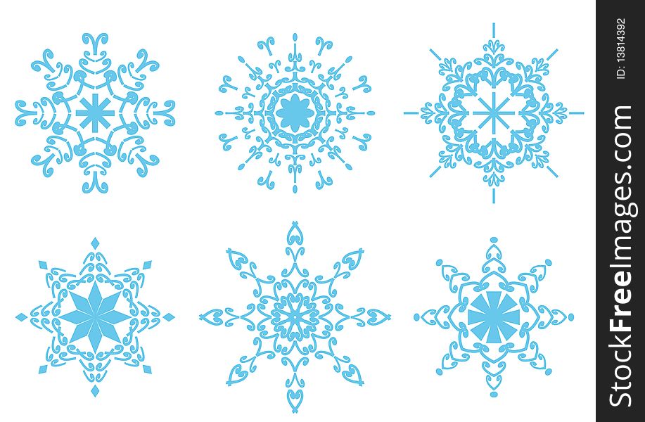 Set with snowflakes