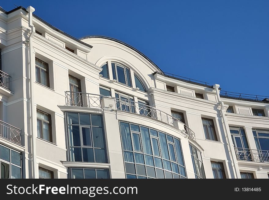 Modern building with blue sky on background