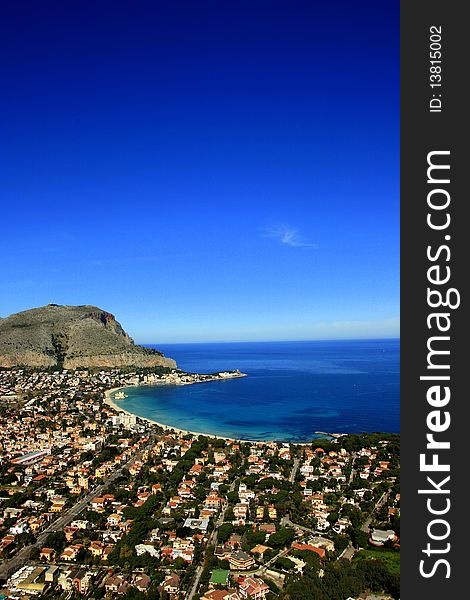 Palermo. Mondello beach landscape, Sicily