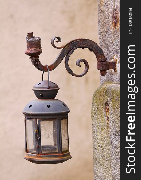 Old historical lamp with patina