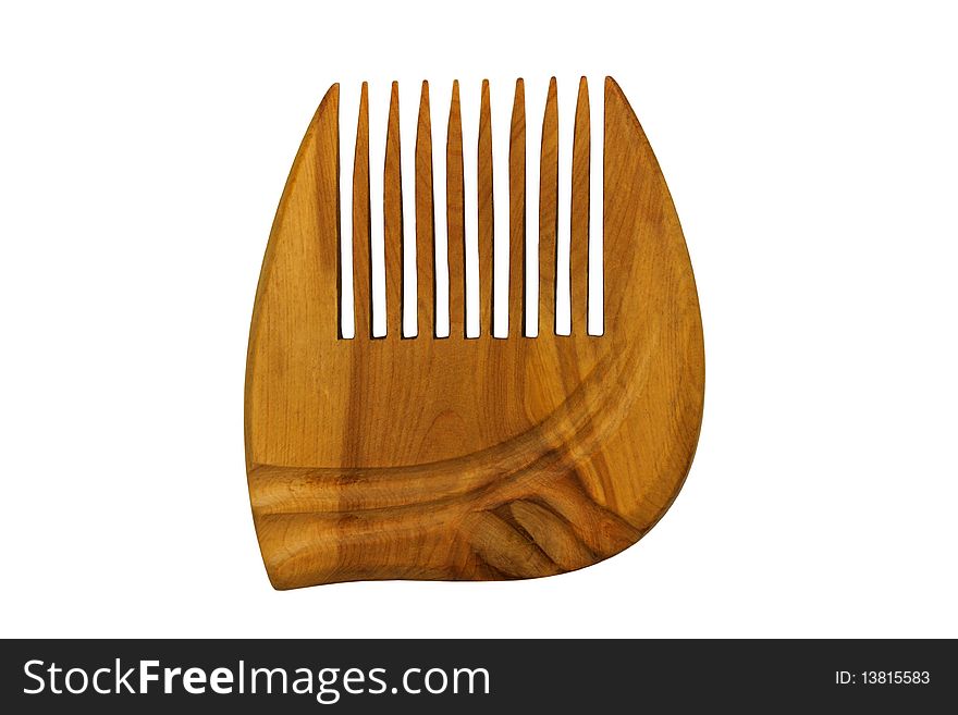 Environmental wooden combs on a white background