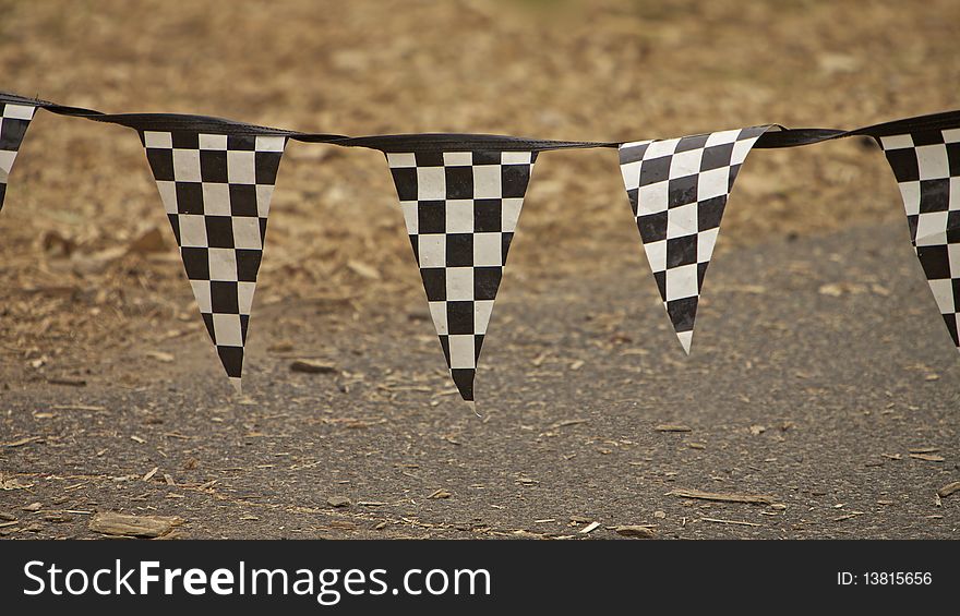 Racing flags in a row, F1 and fast cars. Racing flags in a row, F1 and fast cars