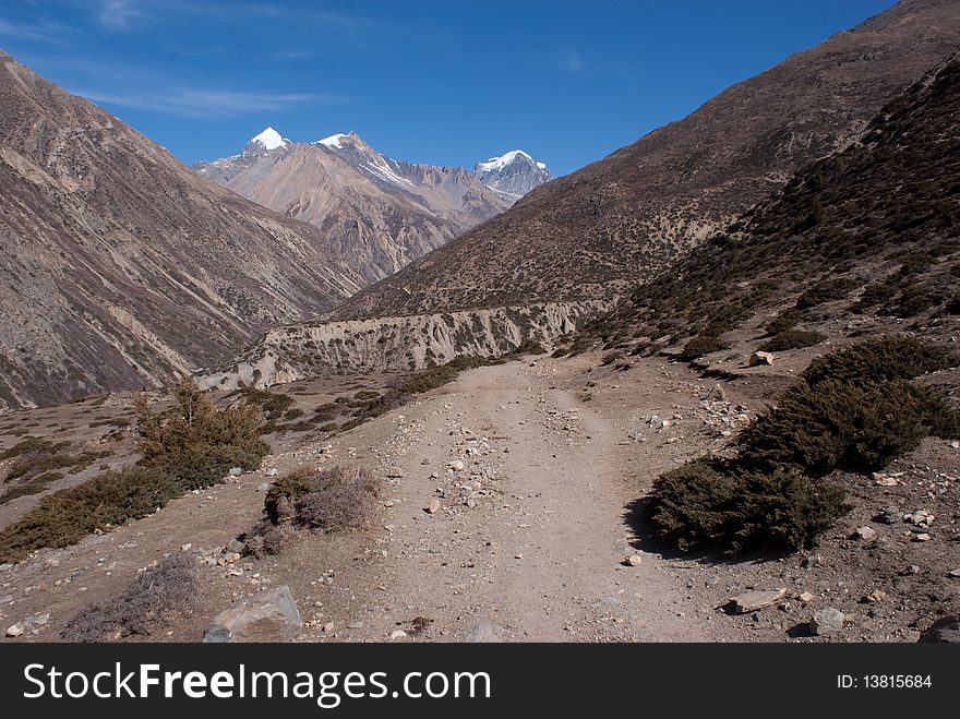 Trail to biggest pass in the world - Thorung La. Trail to biggest pass in the world - Thorung La