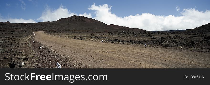 Road towards the volcano volcanic. Road towards the volcano volcanic