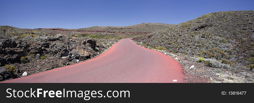 Road towards the volcano volcanic. Road towards the volcano volcanic