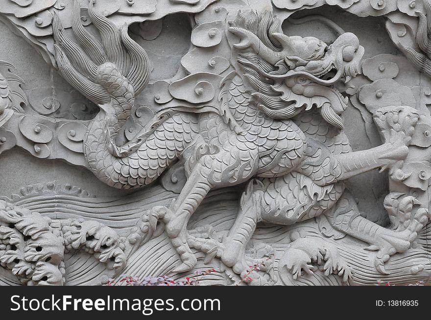 Chinese dragon wall