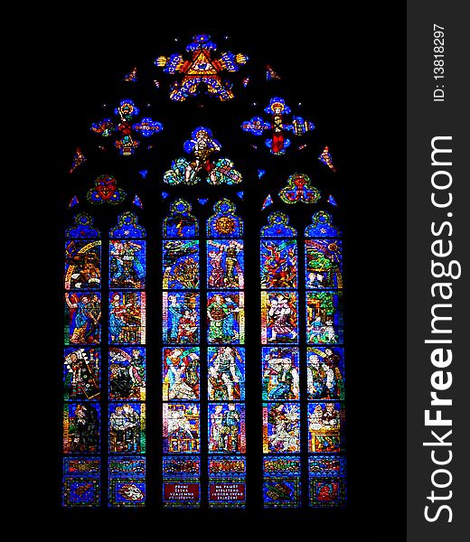 High color mosaic in the church windows