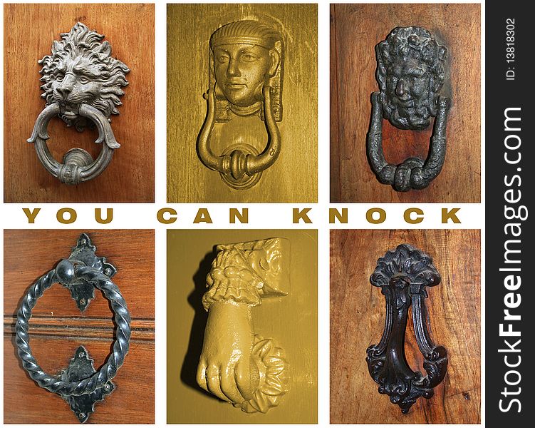 Various kinds of beautiful old wrought knockers