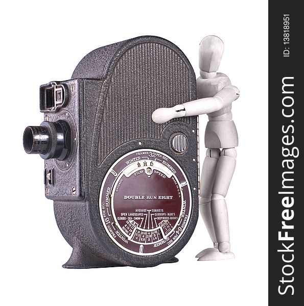 Vintage roll film movie camera