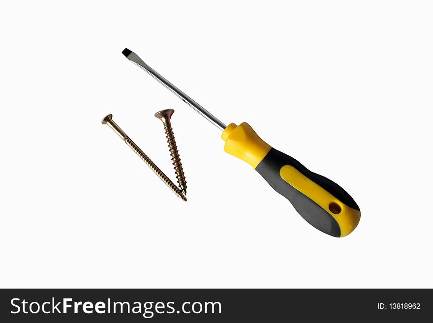 On image - nails and screwdriver