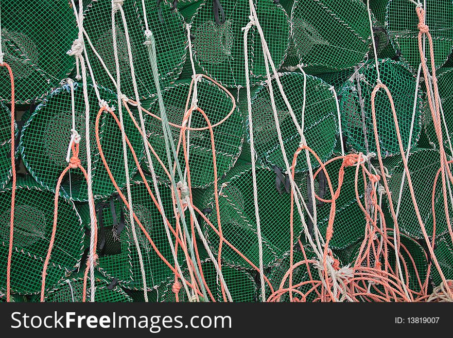 Fishnet in the port of Cagliari. Fishnet in the port of Cagliari