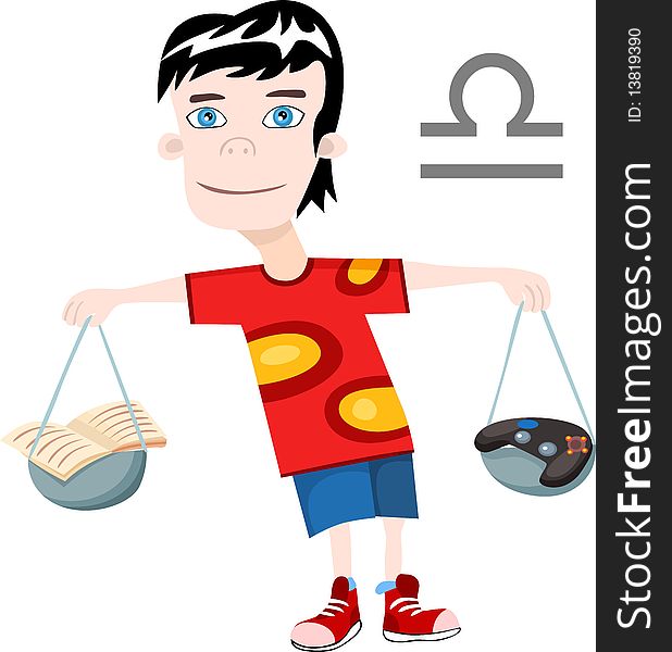 vector Illustration of a cute boy-scale