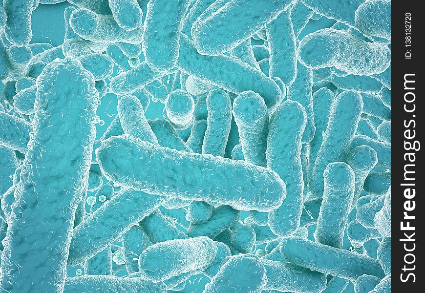 Blue Bacteria On Blue Background