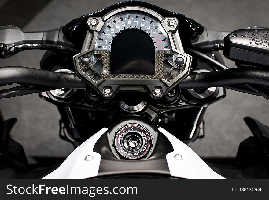 Bike Or Motorcycle Black Steering Wheel