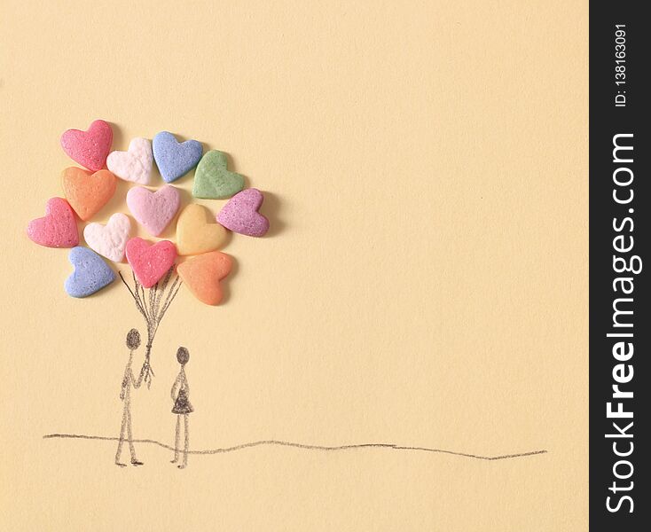 Candy Heart Balloon Illustration