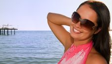 Young Woman At The Beach Royalty Free Stock Image Young Woman At The Beach Royalty Free Stock Image