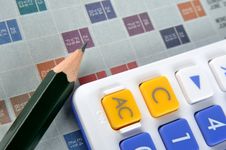 Score Sheet, Calculator And Pencil Stock Photography Score Sheet, Calculator And Pencil Stock Photography