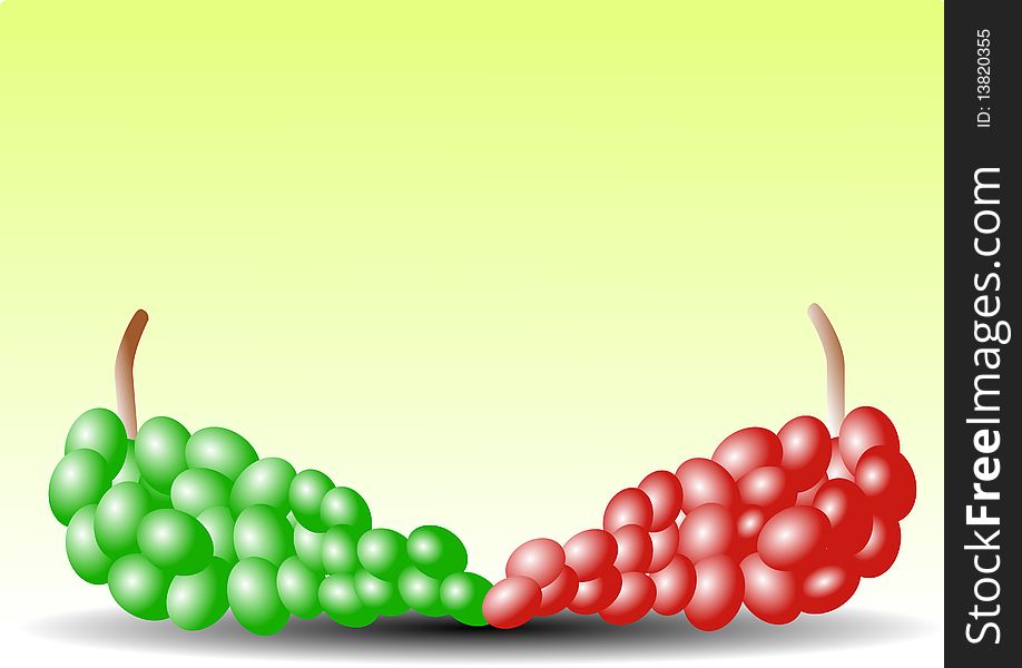 Vector Illustration Background Of Grapes Clusters