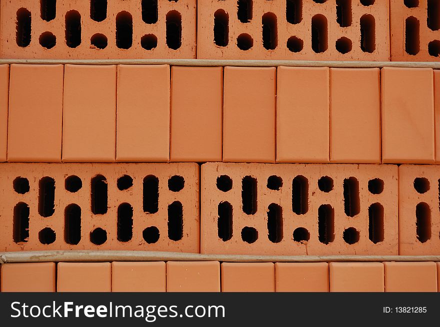 Red brick. Material for construction.