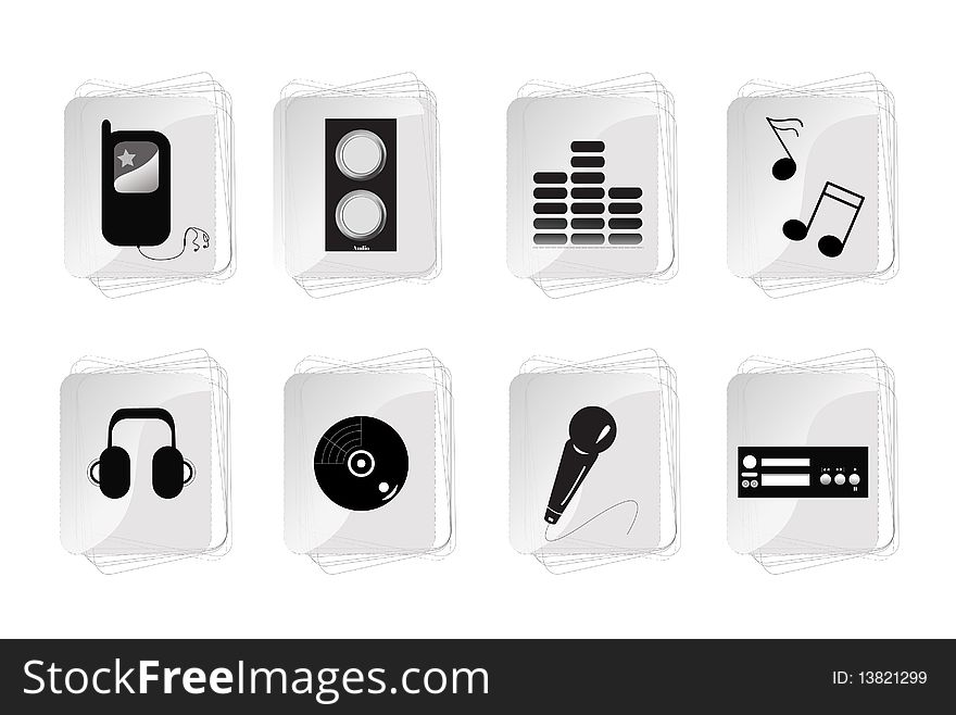 Abstract music equipment icon on white