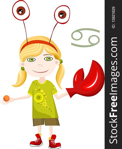 vector Illustration of a girl-cancer