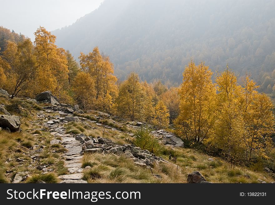 Route in Italian Alps, Piedmont. Route in Italian Alps, Piedmont