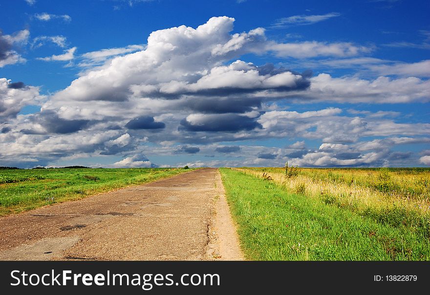 Road and Sky with clouds