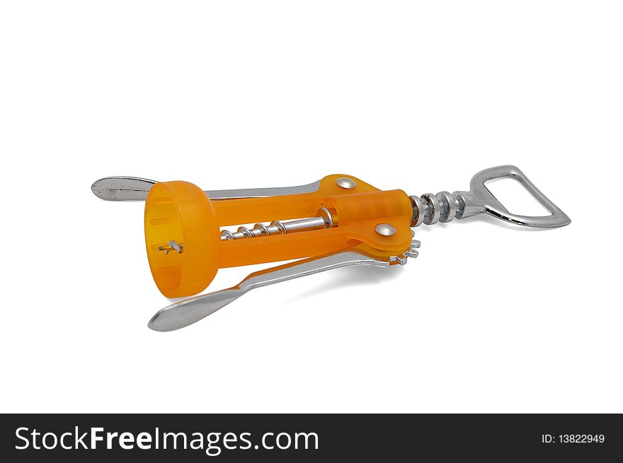 Corkscrew isolated on white background